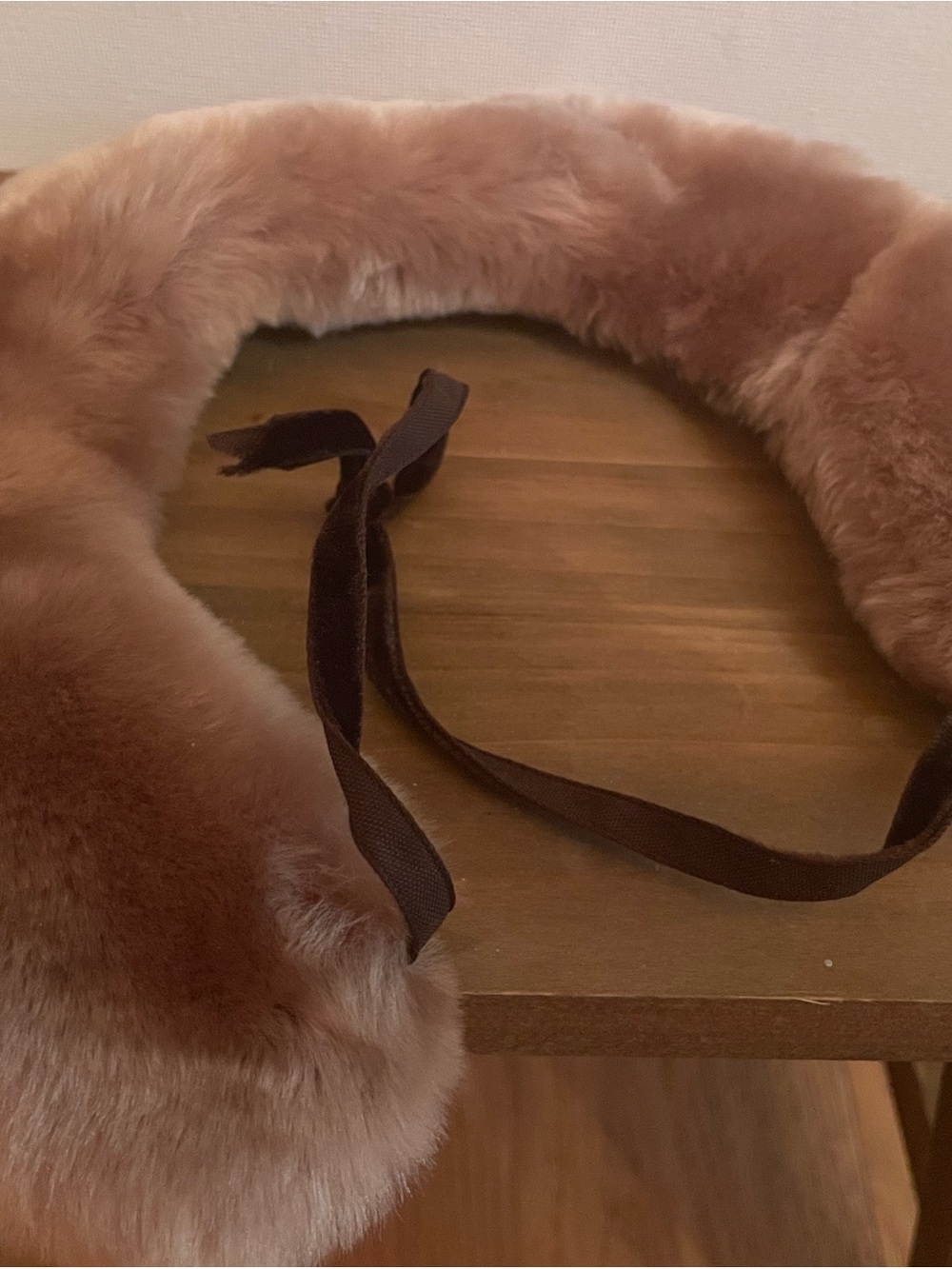 Plush Faux Fur Collar Scarf in Dusty Rose